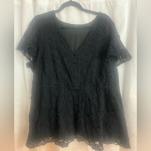 torrid Black Lace Peplum Top